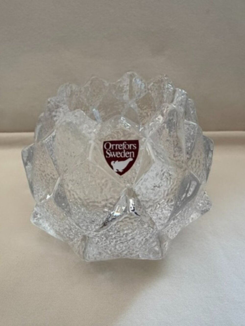 Vintage Orrefors Sweden Crystal Candle Holder